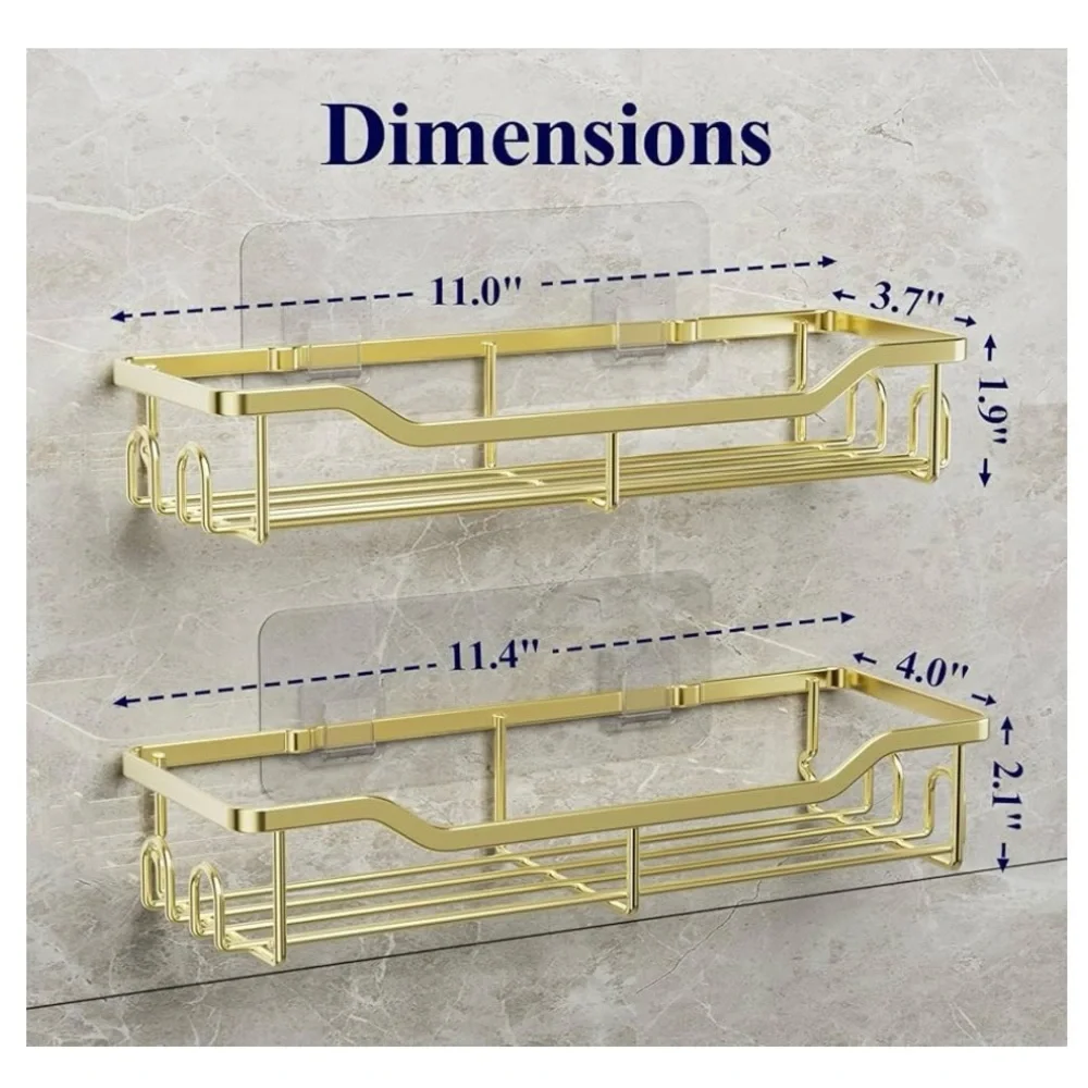 Gold Bathroom Shelf Organizer (Stainless Steel)